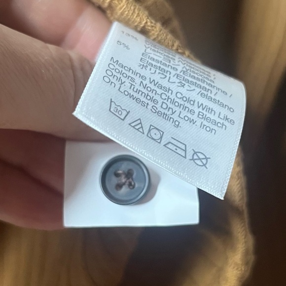 MADEWELL Ribbed Cardigan Crop Baby Longsleeve Toffee Tee - Picture 8 of 9